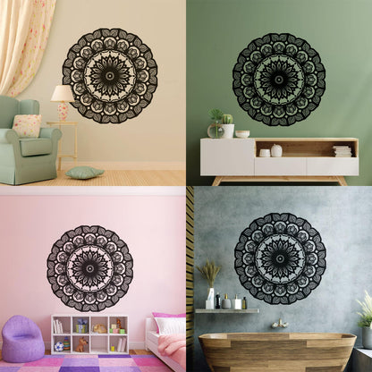 Wall Decals Paster Paper Mandala Circle Flowers Beautiful Floral Ornament Car Body Decoration