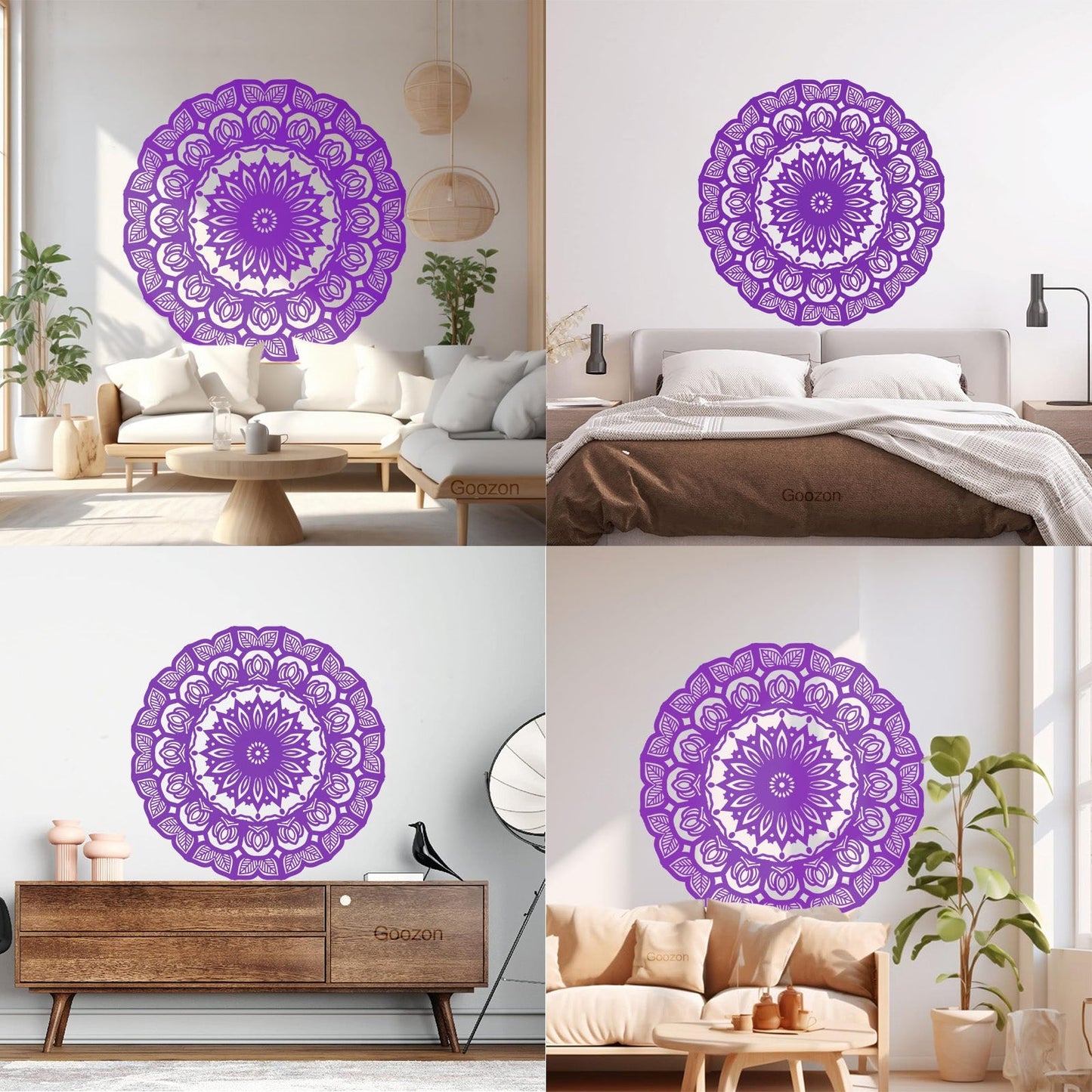 Wall Decals Paster Paper Mandala Circle Flowers Beautiful Floral Ornament Car Body Decoration