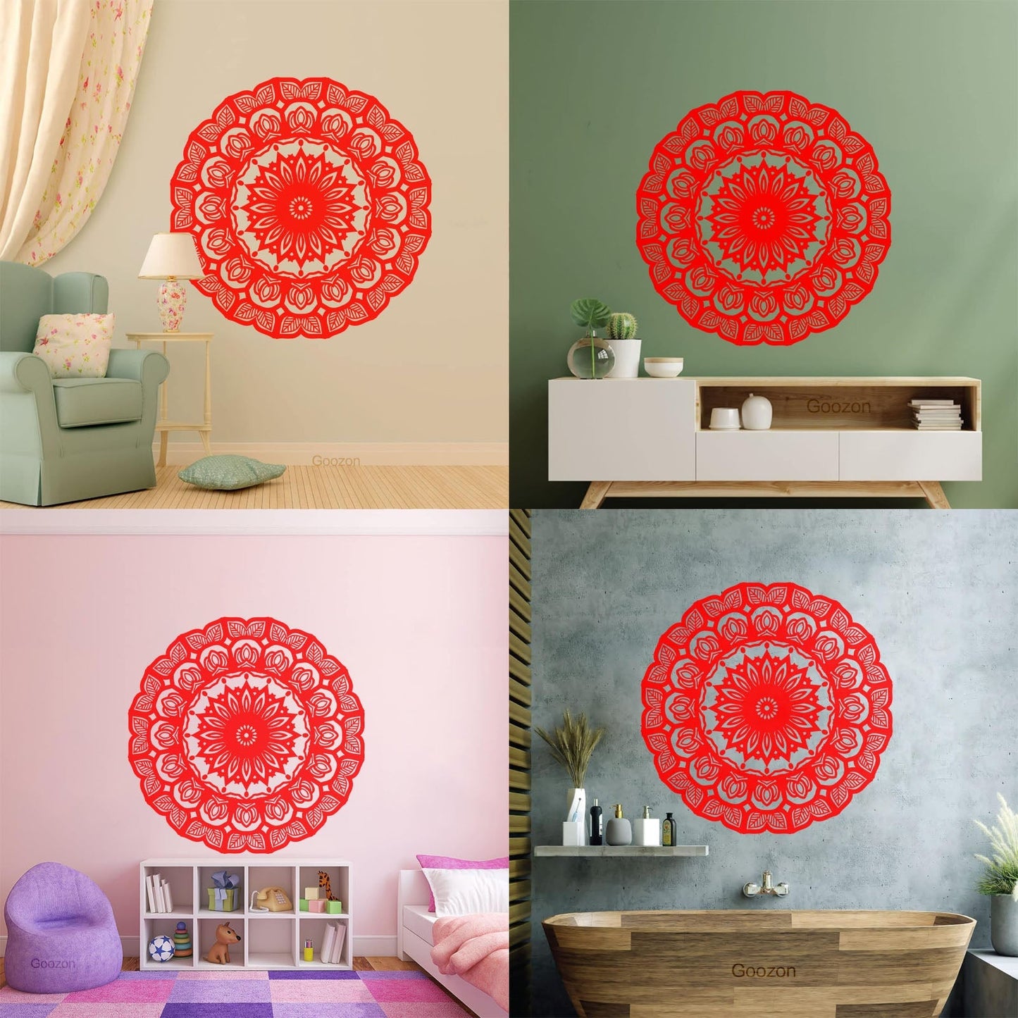 Wall Decals Paster Paper Mandala Circle Flowers Beautiful Floral Ornament Car Body Decoration