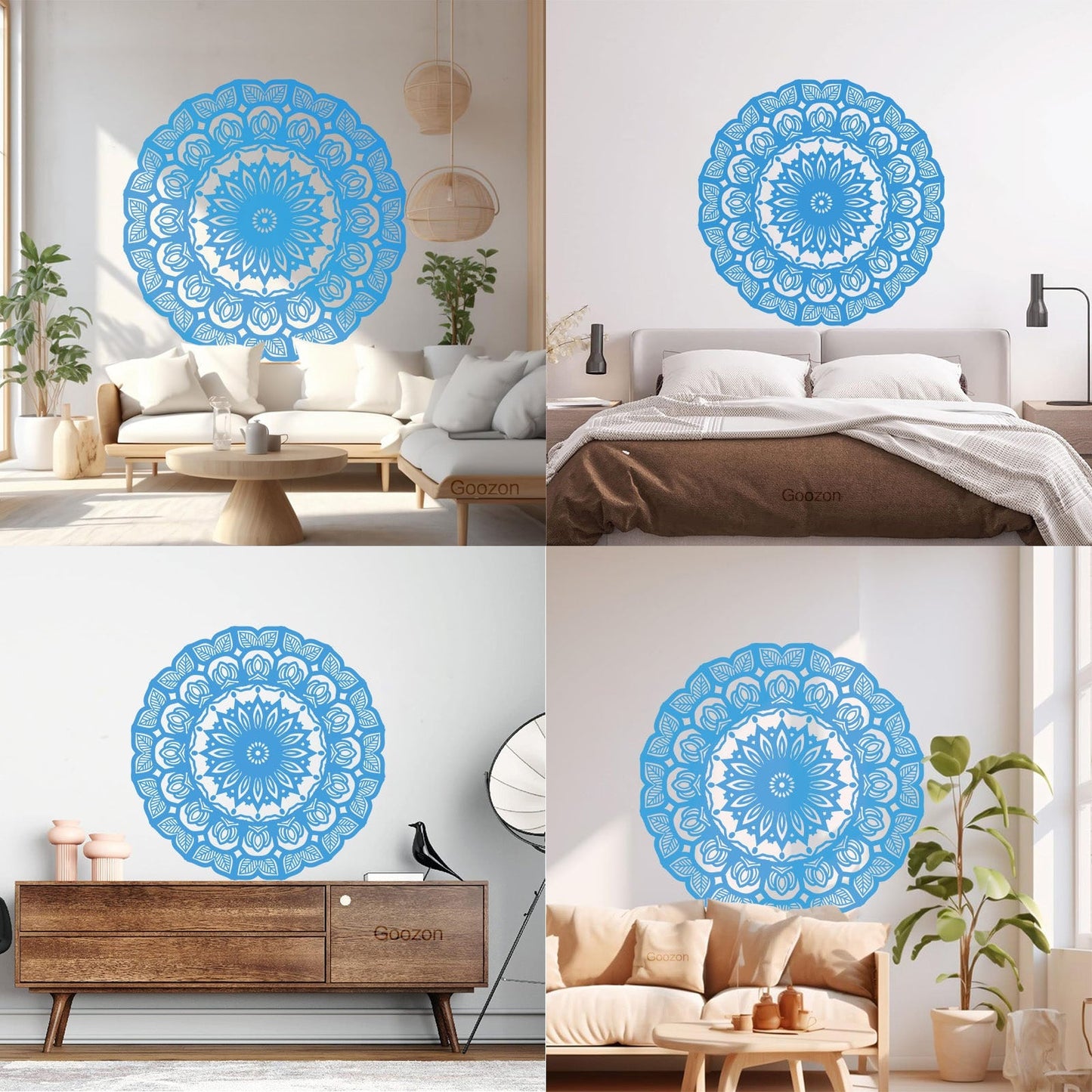 Wall Decals Paster Paper Mandala Circle Flowers Beautiful Floral Ornament Car Body Decoration