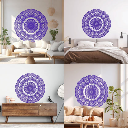Wall Decals Paster Paper Mandala Circle Flowers Beautiful Floral Ornament Car Body Decoration