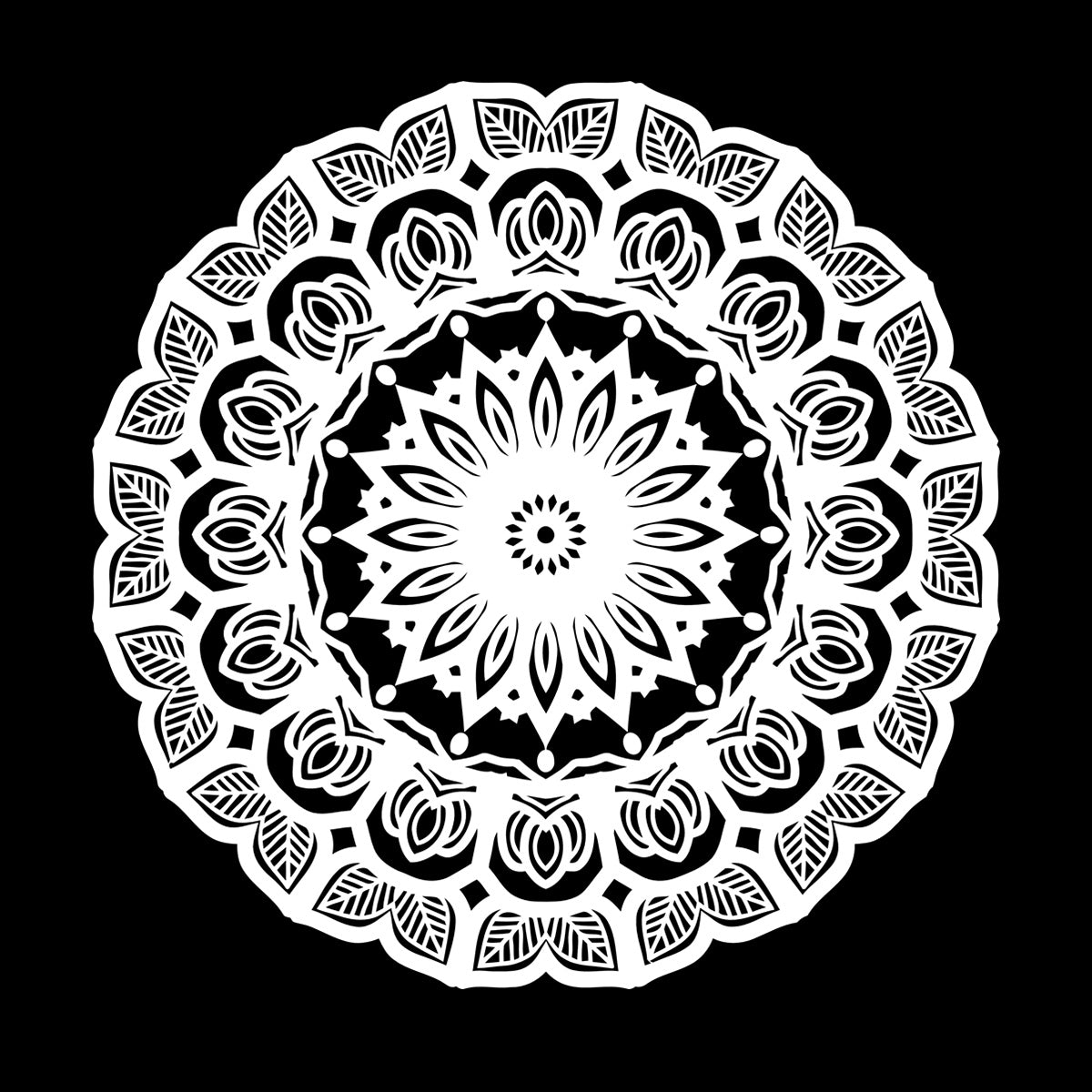 Wall Decals Paster Paper Mandala Circle Flowers Beautiful Floral Ornament Car Body Decoration