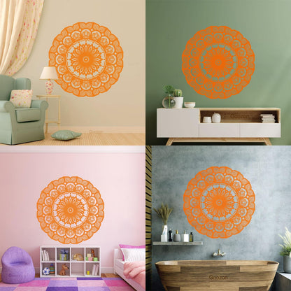 Wall Decals Paster Paper Mandala Circle Flowers Beautiful Floral Ornament Car Body Decoration