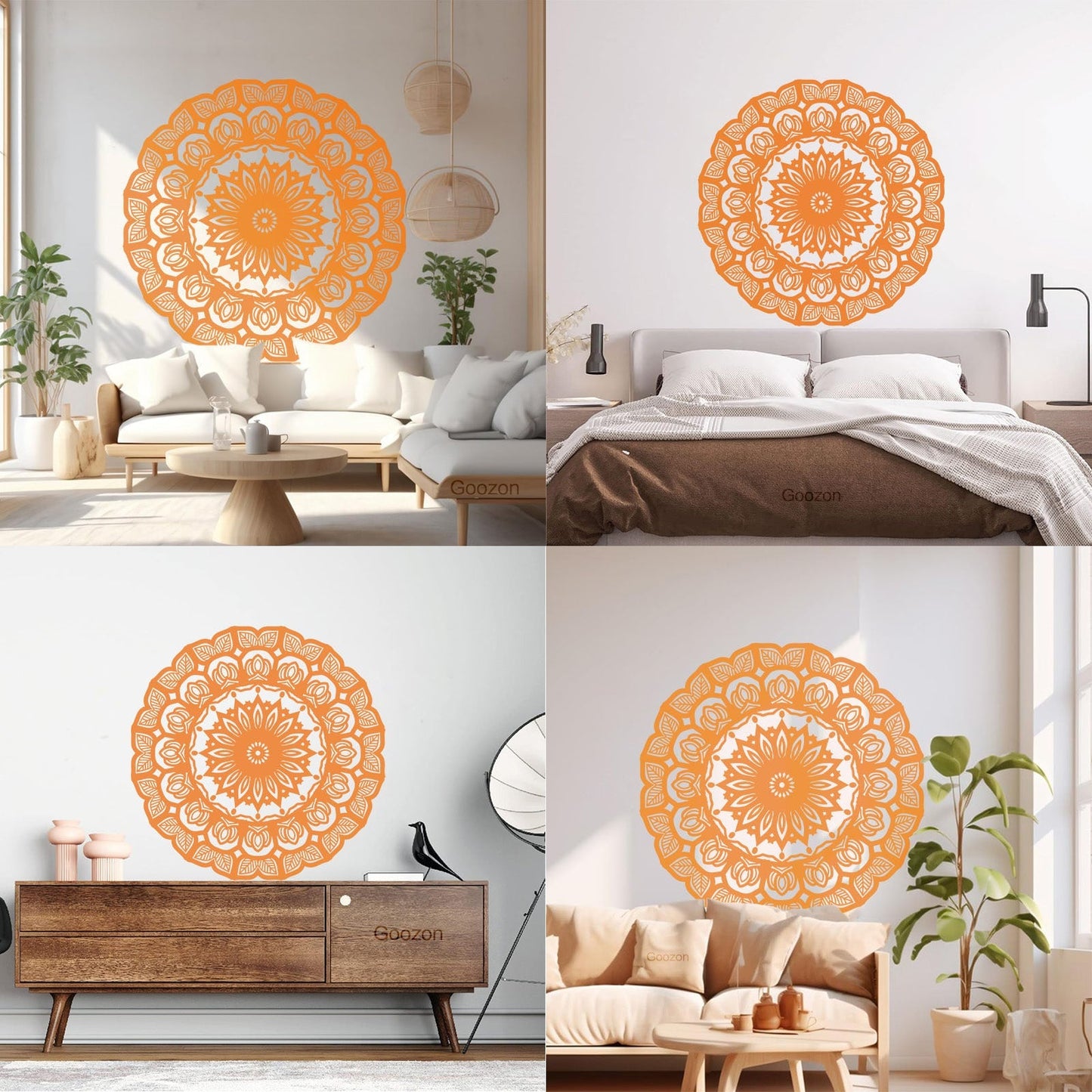 Wall Decals Paster Paper Mandala Circle Flowers Beautiful Floral Ornament Car Body Decoration