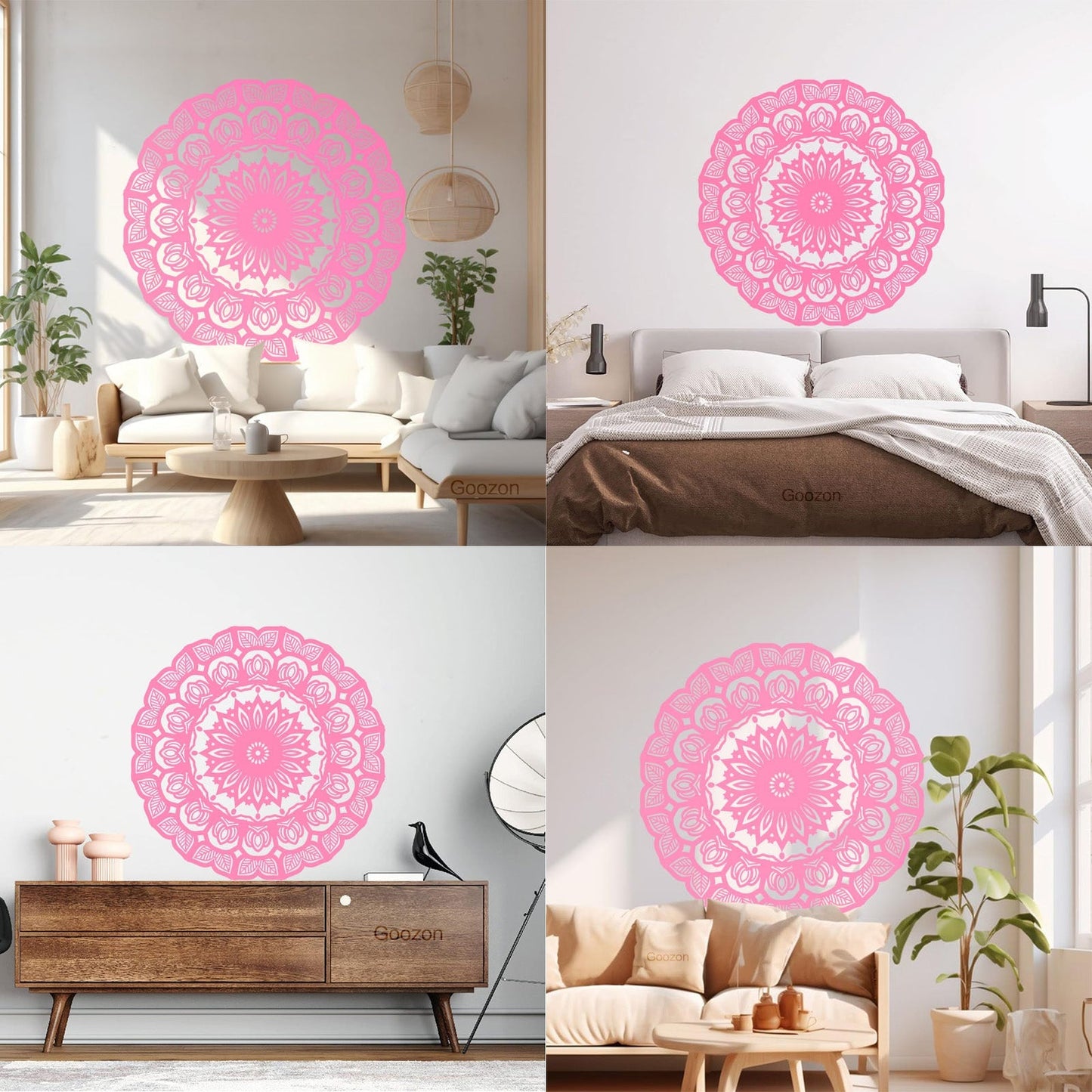 Wall Decals Paster Paper Mandala Circle Flowers Beautiful Floral Ornament Car Body Decoration
