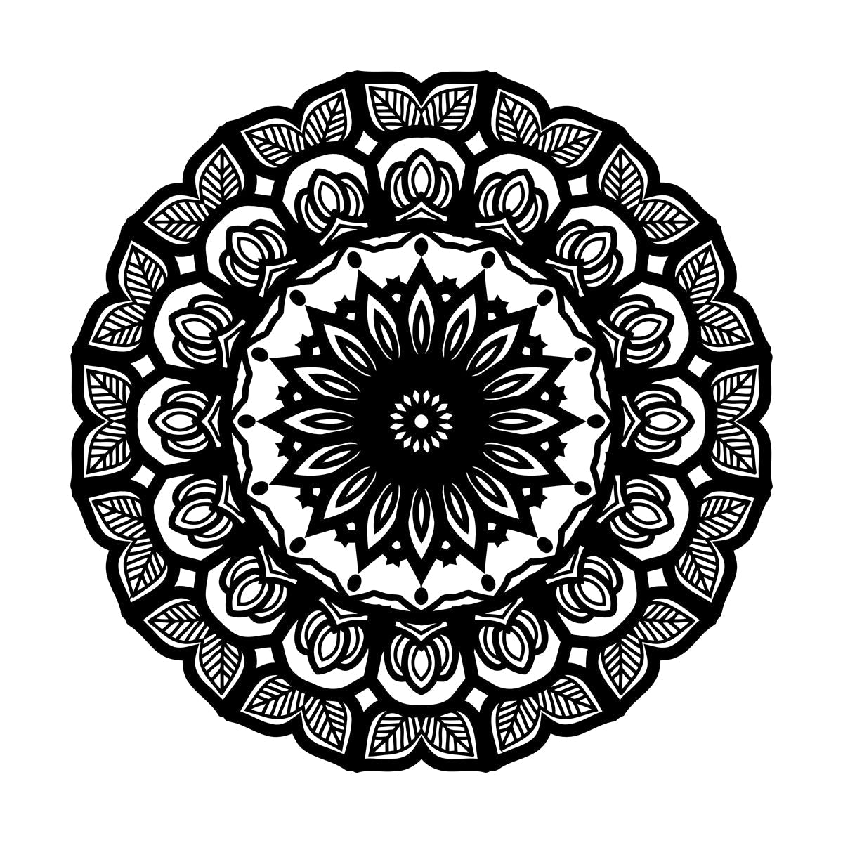 Wall Decals Paster Paper Mandala Circle Flowers Beautiful Floral Ornament Car Body Decoration