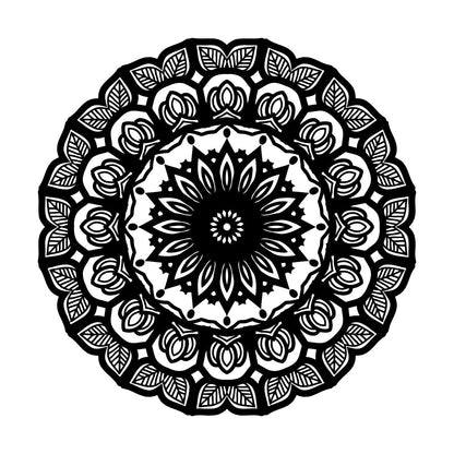 Wall Decals Paster Paper Mandala Circle Flowers Beautiful Floral Ornament Car Body Decoration