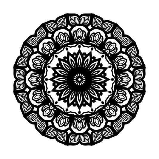 Wall Decals Paster Paper Mandala Circle Flowers Beautiful Floral Ornament Car Body Decoration