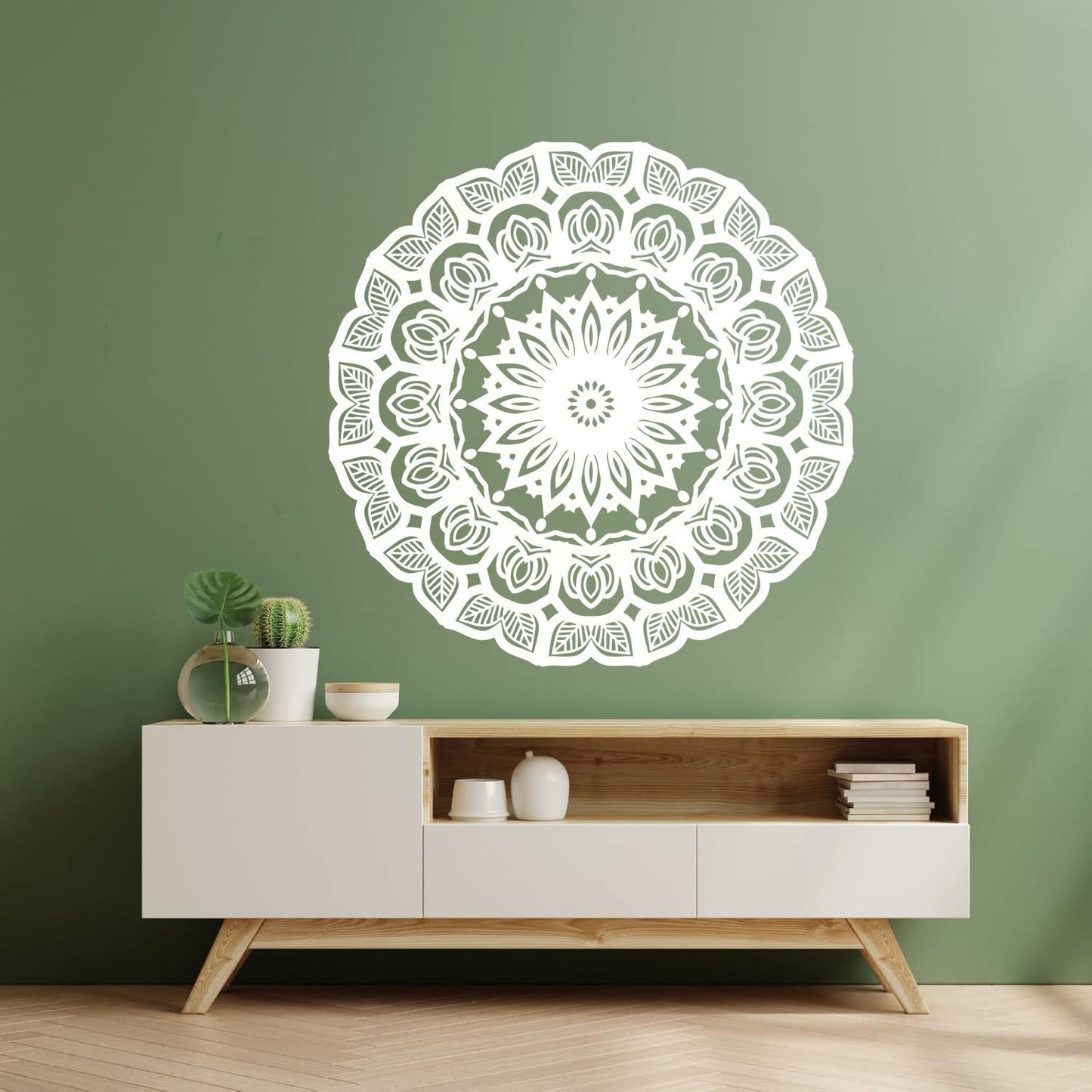 Wall Decals Paster Paper Mandala Circle Flowers Beautiful Floral Ornament Car Body Decoration