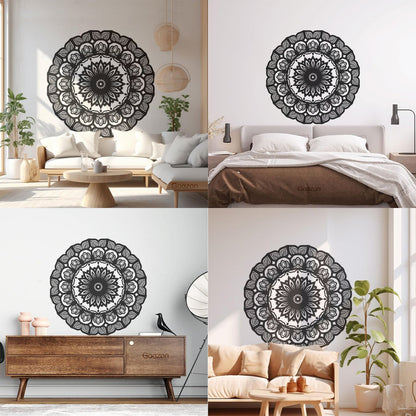 Wall Decals Paster Paper Mandala Circle Flowers Beautiful Floral Ornament Car Body Decoration