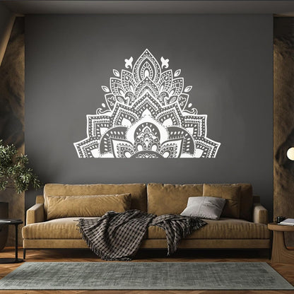Wall Decals Mandala Flower Ornament Natural Meditation Glass Stickers