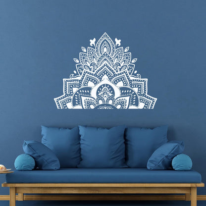 Wall Decals Mandala Flower Ornament Natural Meditation Glass Stickers