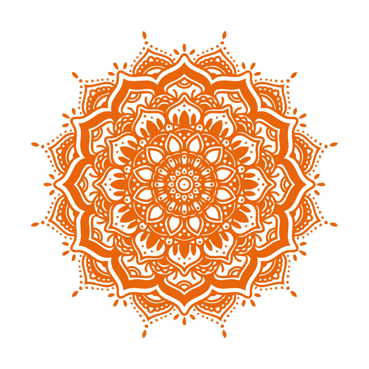 Vinyl Wall Decals Mandala Flower Ornament Natural Meditation Circle Store Decoration