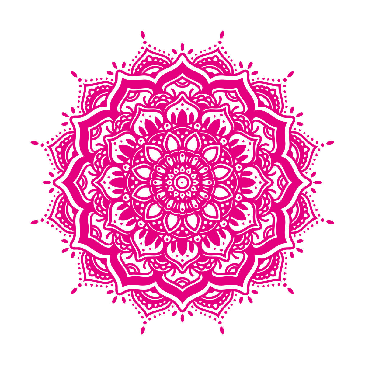 Vinyl Wall Decals Mandala Flower Ornament Natural Meditation Circle Store Decoration