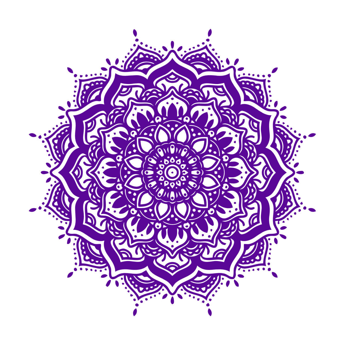 Vinyl Wall Decals Mandala Flower Ornament Natural Meditation Circle Store Decoration