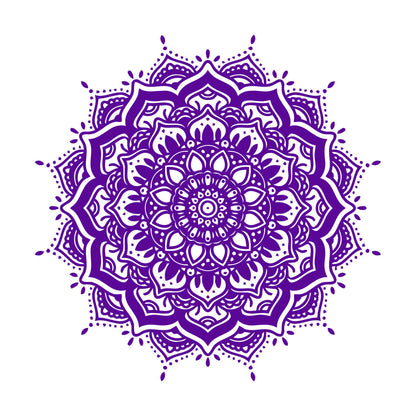 Vinyl Wall Decals Mandala Flower Ornament Natural Meditation Circle Store Decoration