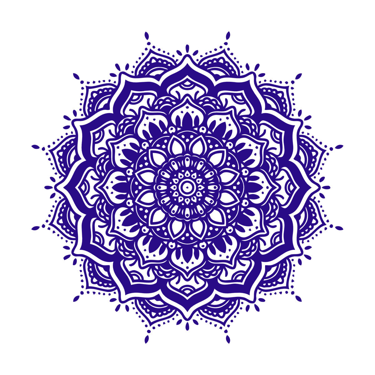 Vinyl Wall Decals Mandala Flower Ornament Natural Meditation Circle Store Decoration