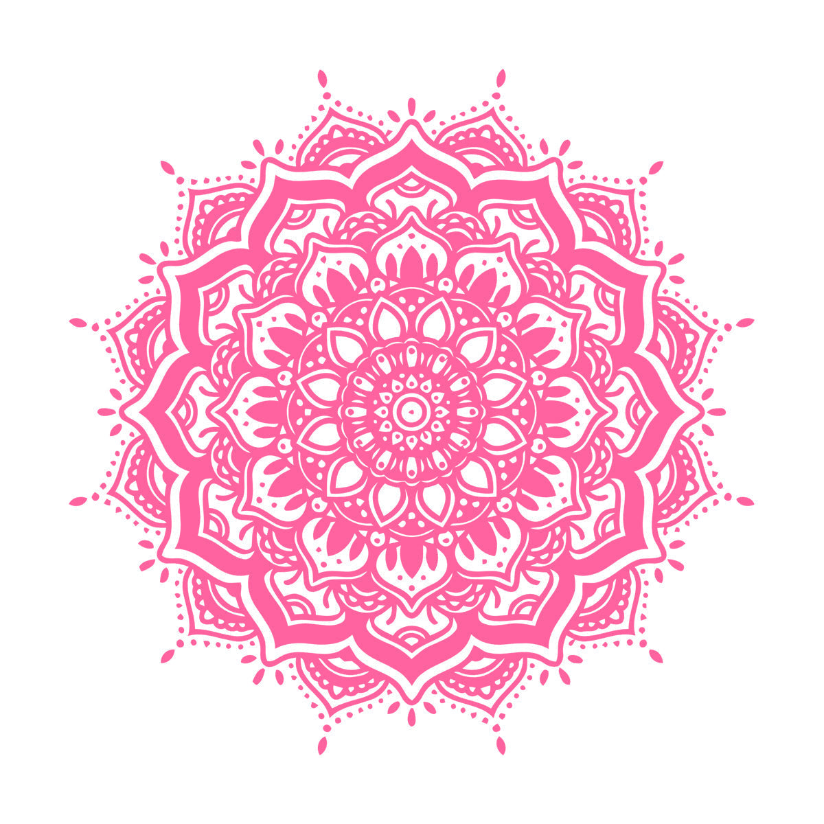 Vinyl Wall Decals Mandala Flower Ornament Natural Meditation Circle Store Decoration