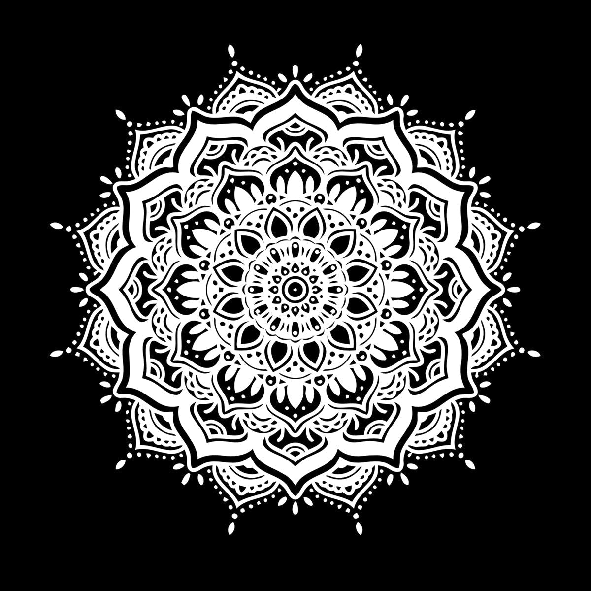 Vinyl Wall Decals Mandala Flower Ornament Natural Meditation Circle Store Decoration