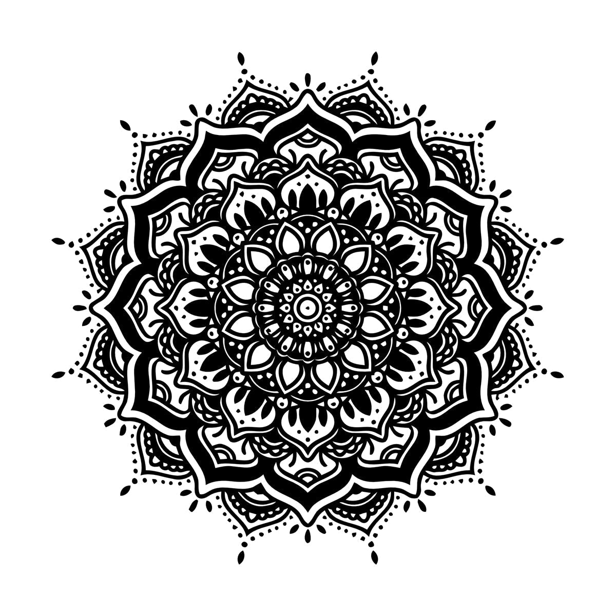 Vinyl Wall Decals Mandala Flower Ornament Natural Meditation Circle Store Decoration