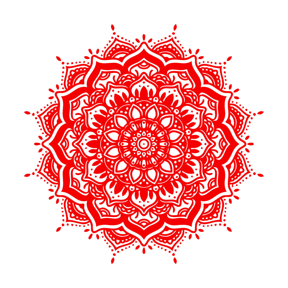 Vinyl Wall Decals Mandala Flower Ornament Natural Meditation Circle Store Decoration