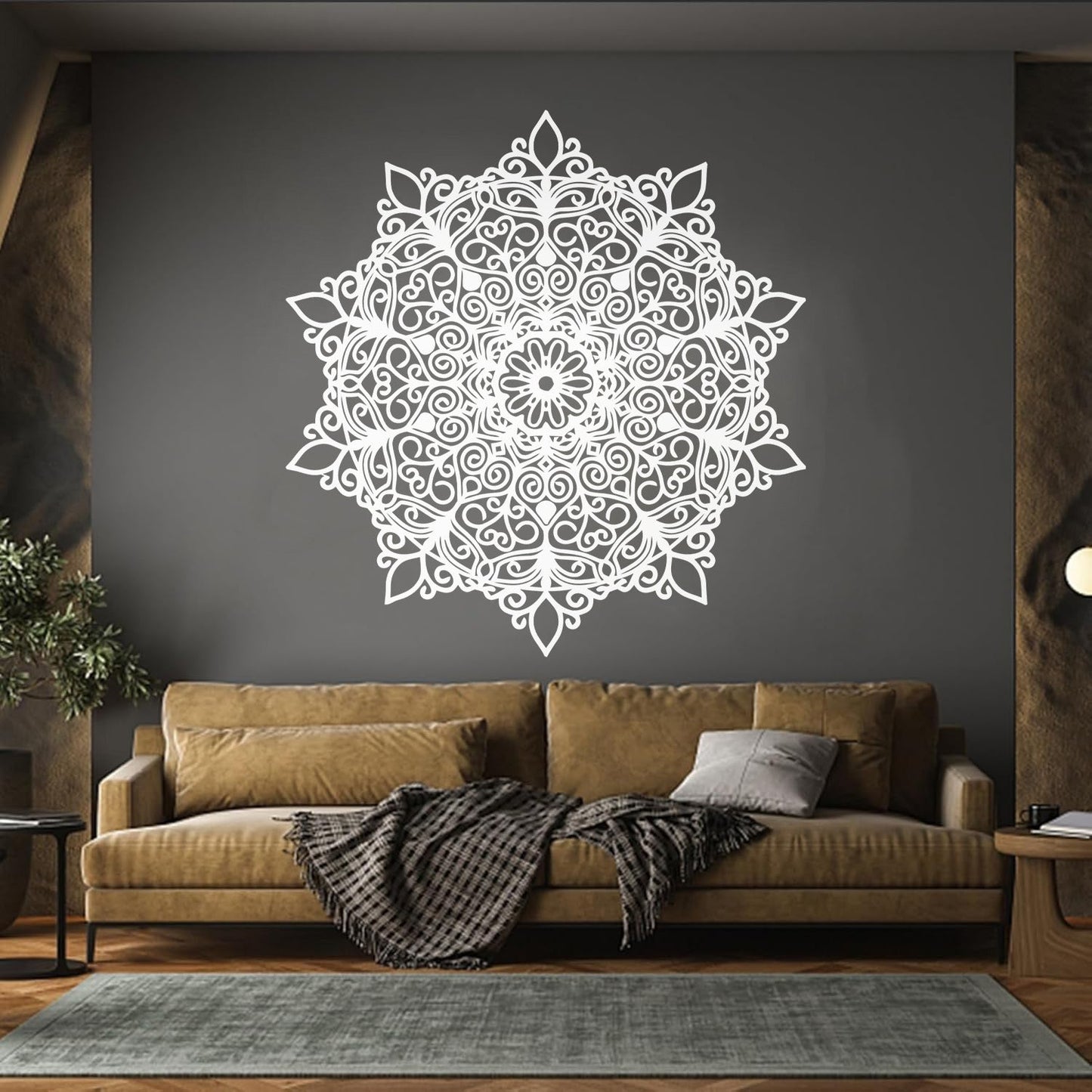 Fine Carving Stickers Mandala Hinduism Lotus Flower Symbol Multi Color Selection