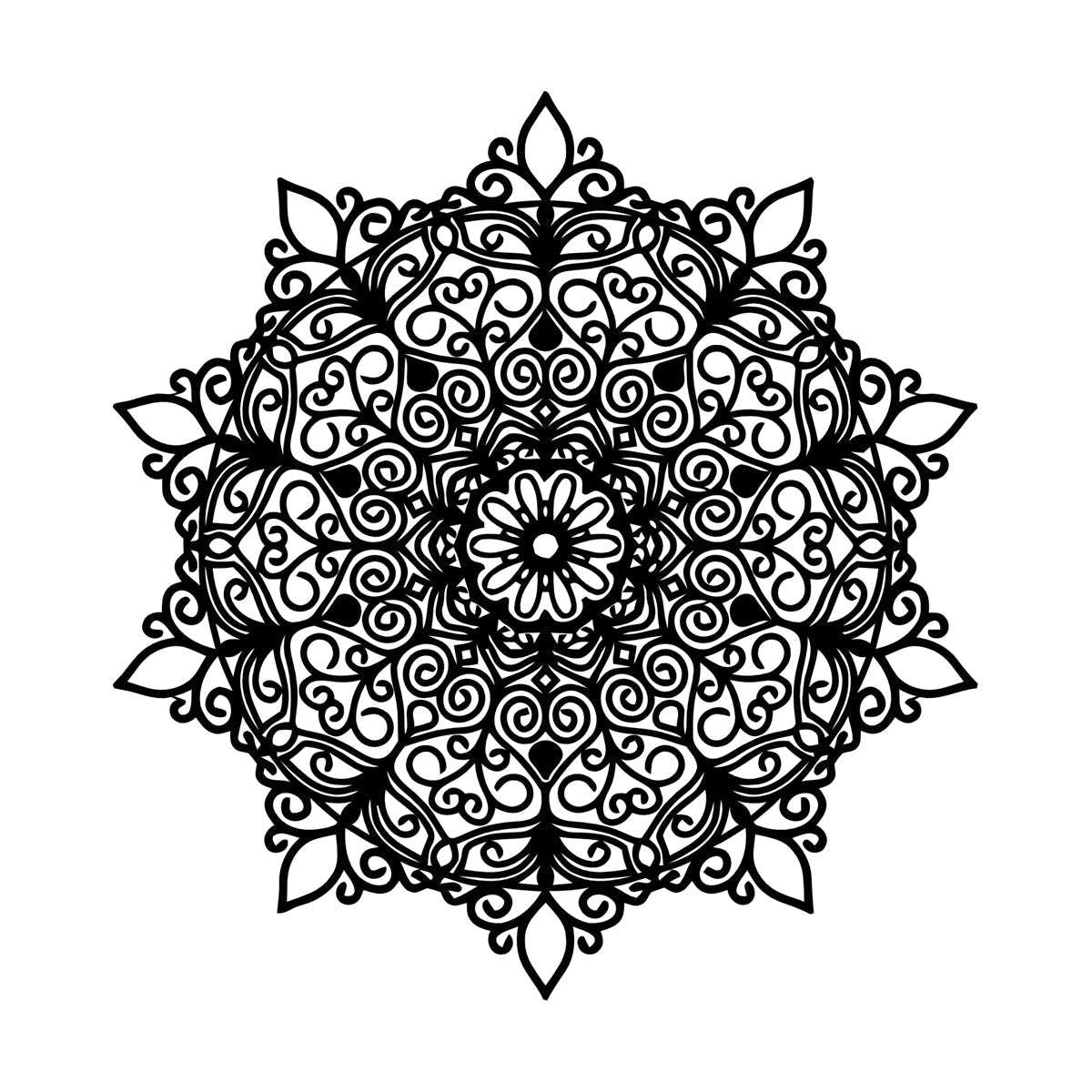 Fine Carving Stickers Mandala Hinduism Lotus Flower Symbol Multi Color Selection