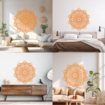 Fine Carving Stickers Mandala Hinduism Lotus Flower Symbol Multi Color Selection