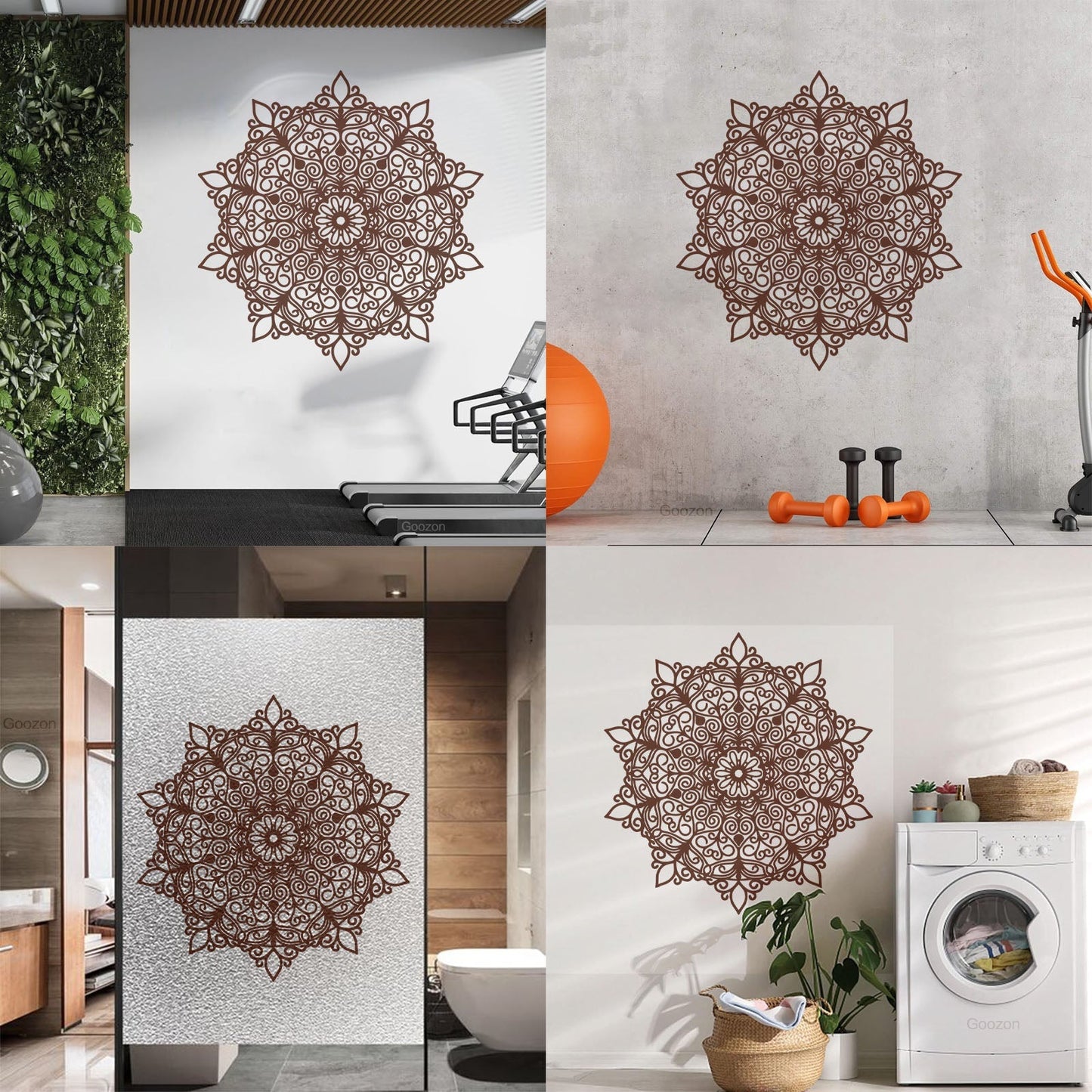 Fine Carving Stickers Mandala Hinduism Lotus Flower Symbol Multi Color Selection
