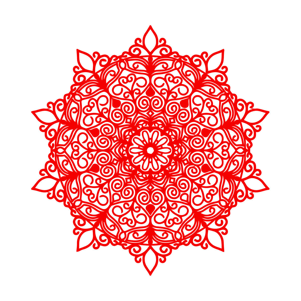 Fine Carving Stickers Mandala Hinduism Lotus Flower Symbol Multi Color Selection