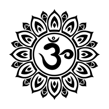 Vinyl Art Sticker Mandala Om Sanskrit Symbol Of Universe Lotus Flower Art Mural Painting