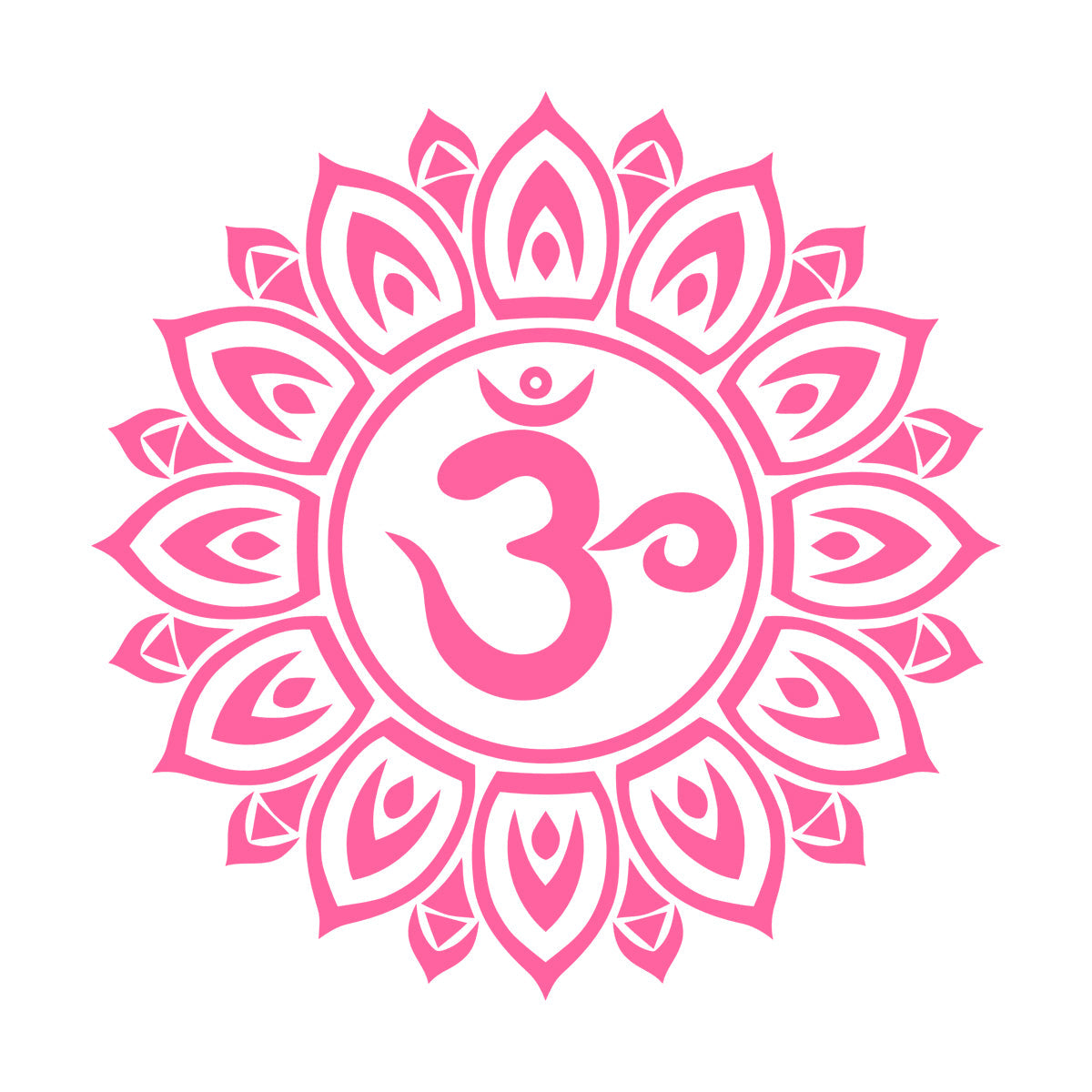 Vinyl Art Sticker Mandala Om Sanskrit Symbol Of Universe Lotus Flower Art Mural Painting