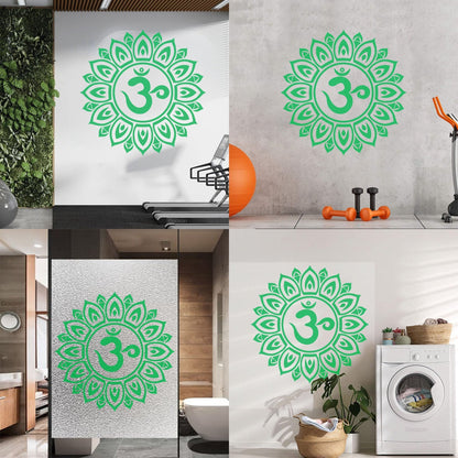 Vinyl Art Sticker Mandala Om Sanskrit Symbol Of Universe Lotus Flower Art Mural Painting
