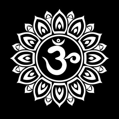 Vinyl Art Sticker Mandala Om Sanskrit Symbol Of Universe Lotus Flower Art Mural Painting