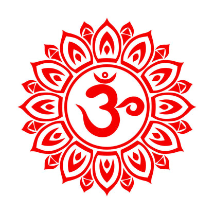 Vinyl Art Sticker Mandala Om Sanskrit Symbol Of Universe Lotus Flower Art Mural Painting