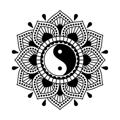 Lettering Decals Mandala Lotus Flower Yin Yang Symbol Buddhism Waterproof