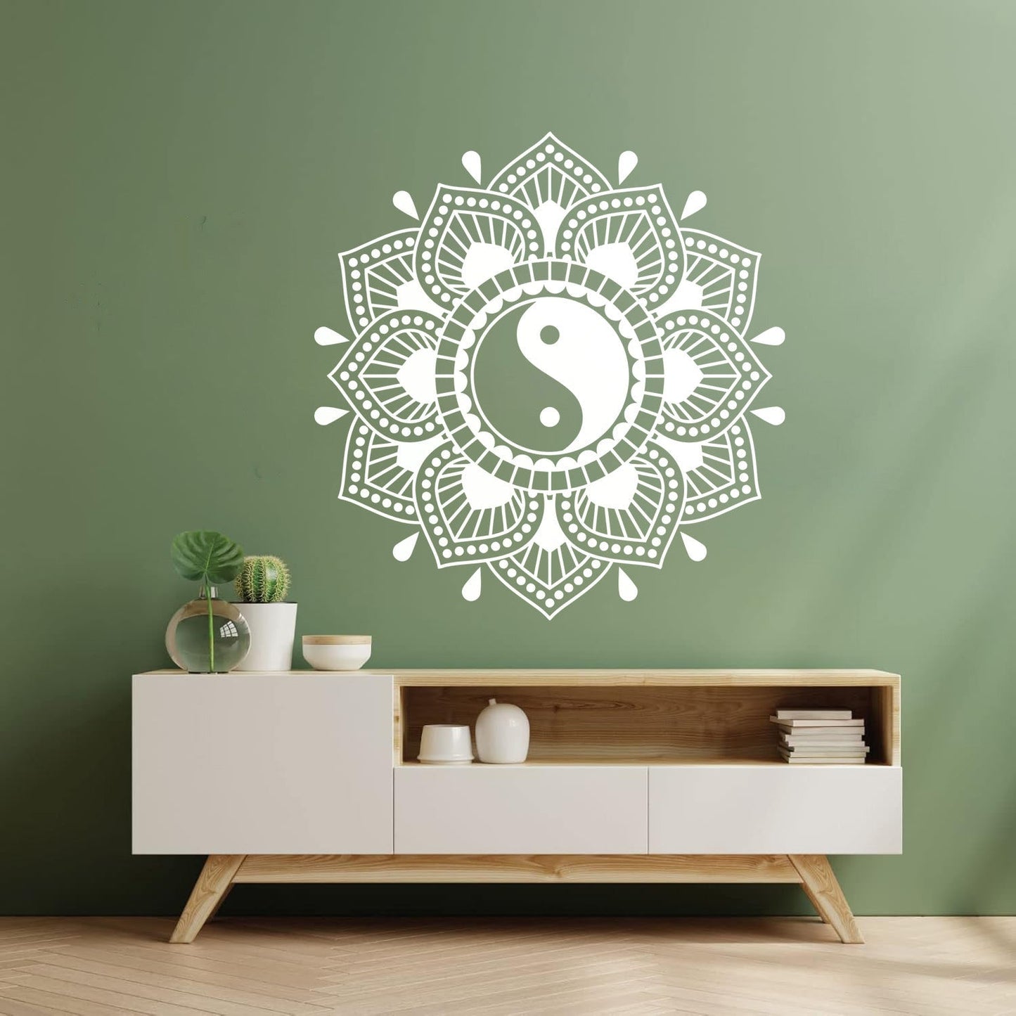 Lettering Decals Mandala Lotus Flower Yin Yang Symbol Buddhism Waterproof