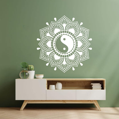 Lettering Decals Mandala Lotus Flower Yin Yang Symbol Buddhism Waterproof