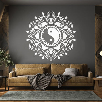 Lettering Decals Mandala Lotus Flower Yin Yang Symbol Buddhism Waterproof