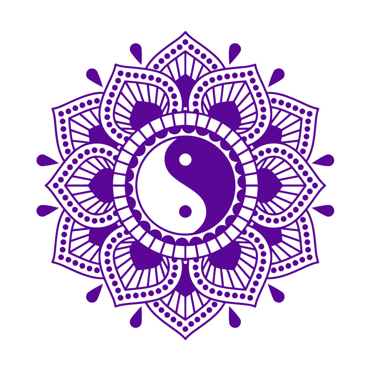 Lettering Decals Mandala Lotus Flower Yin Yang Symbol Buddhism Waterproof