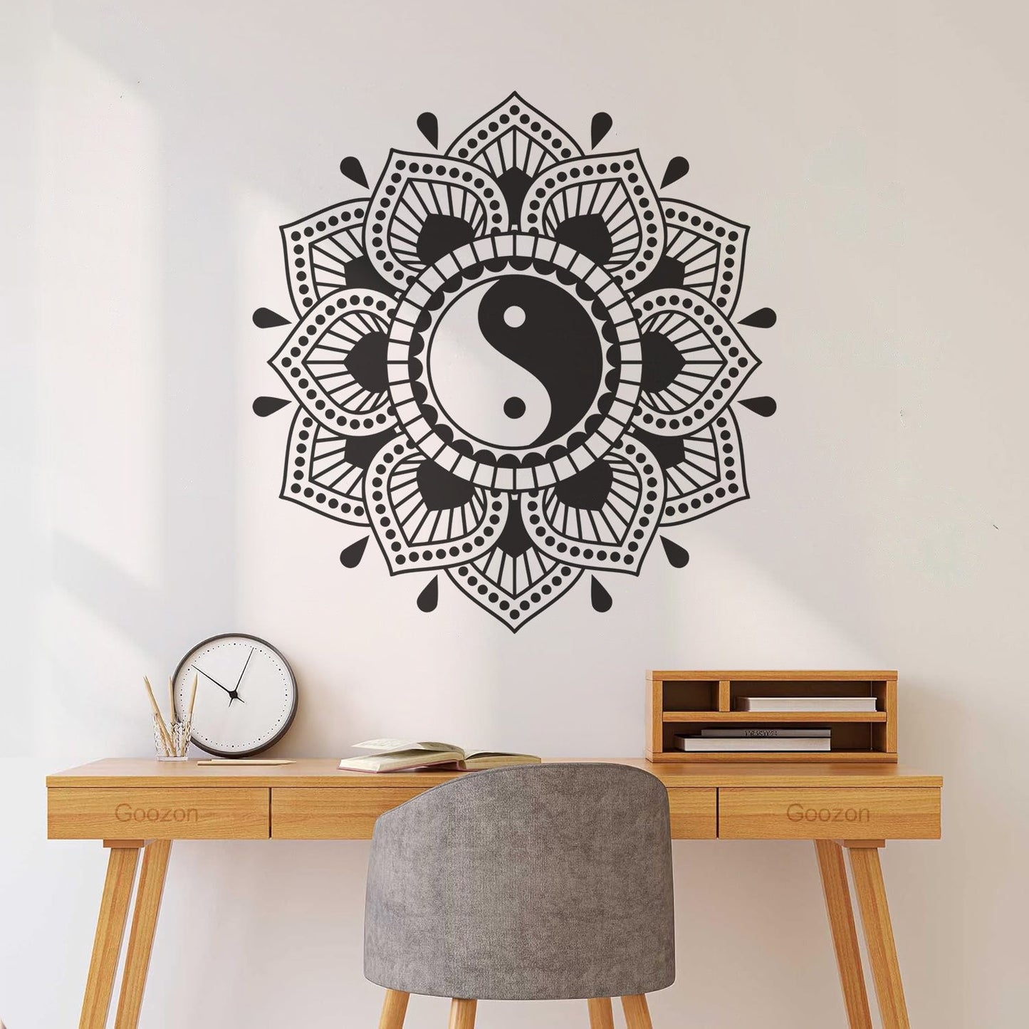 Lettering Decals Mandala Lotus Flower Yin Yang Symbol Buddhism Waterproof