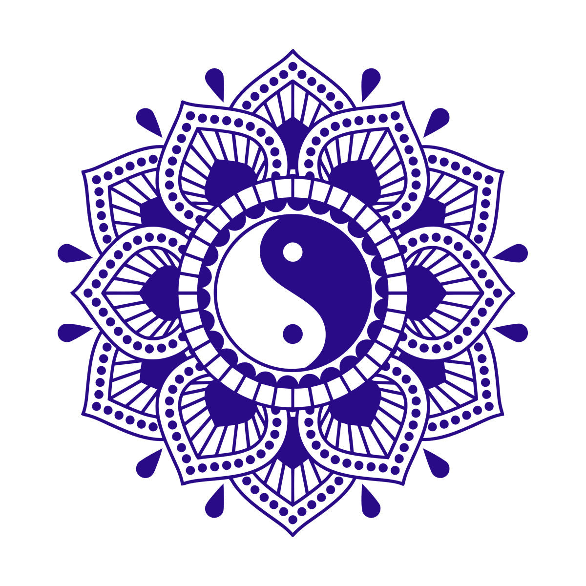 Lettering Decals Mandala Lotus Flower Yin Yang Symbol Buddhism Waterproof