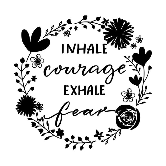 Fine Carving Stickers Meditation Yoga Inhale Exhale Flower Removable Without Leaving Glue