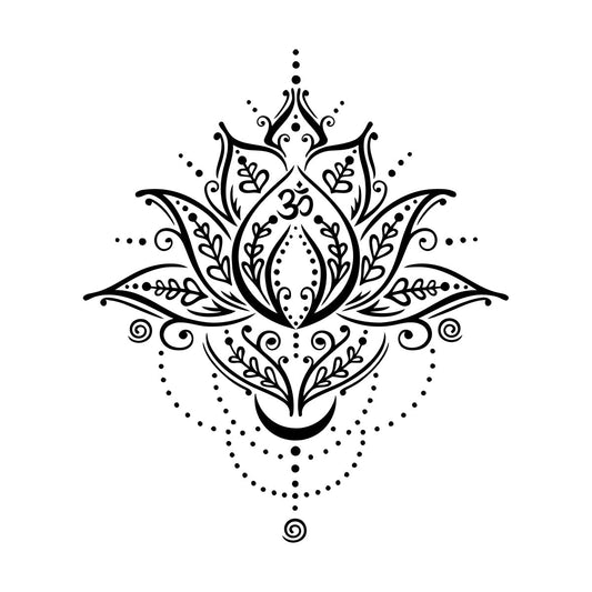 Wall Stickers Meditation Yoga Spa Center Lotus Flower Symbol Self Adhesive