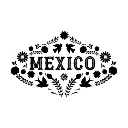 Mexico Birds Natural Flowers Patterns Lettering Decals Easy Installation