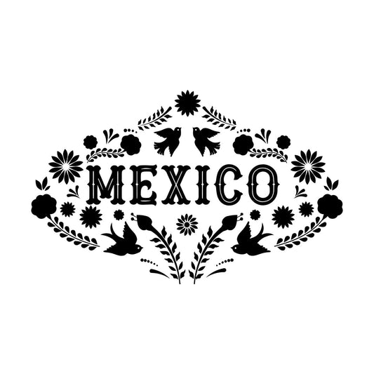 Mexico Birds Natural Flowers Patterns Lettering Decals Easy Installation