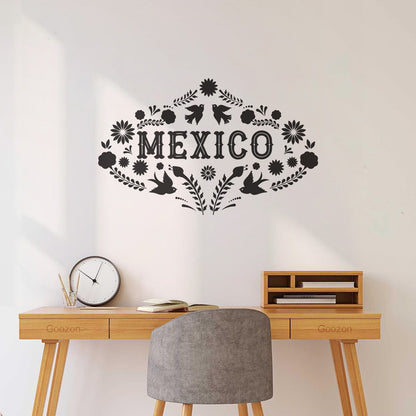 Mexico Birds Natural Flowers Patterns Lettering Decals Easy Installation