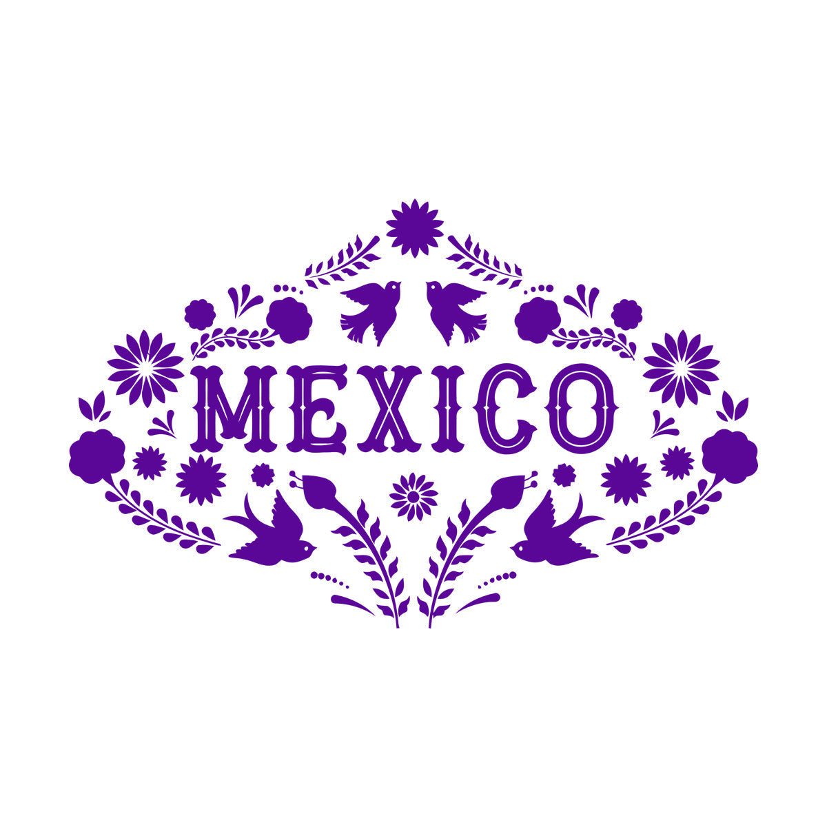Mexico Birds Natural Flowers Patterns Lettering Decals Easy Installation