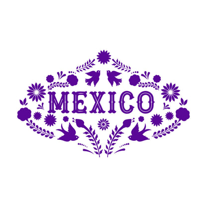 Mexico Birds Natural Flowers Patterns Lettering Decals Easy Installation