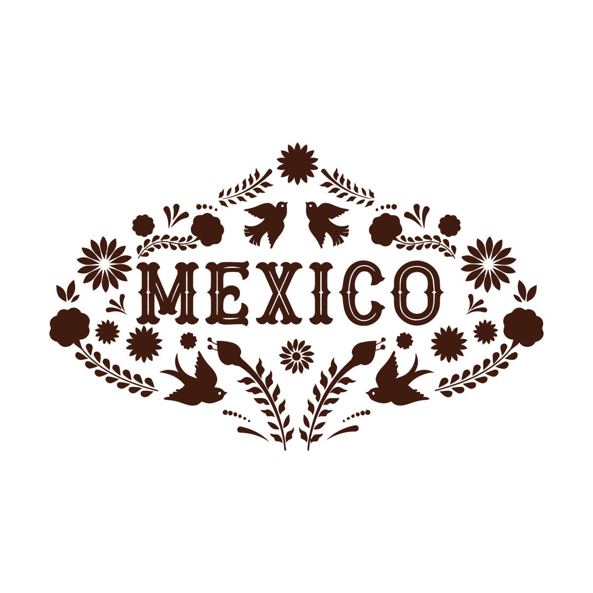 Mexico Birds Natural Flowers Patterns Lettering Decals Easy Installation